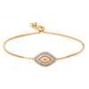 CZ Studded Gold Plated Designer Stylish and Latest Evil Eye & Hamsa Charm Bracelet for Girls & Women (MD_3246_G)