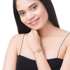 CZ Studded Gold Plated Designer Stylish and Latest Evil Eye & Hamsa Charm Bracelet for Girls & Women (MD_3246_G)