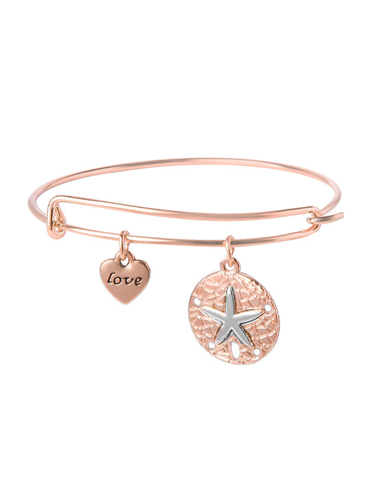 Gold Plated Latest Designer Contemporary Love and Affirmation Charms Bangle Bracelet for Girls & Women (MD_3249_G)