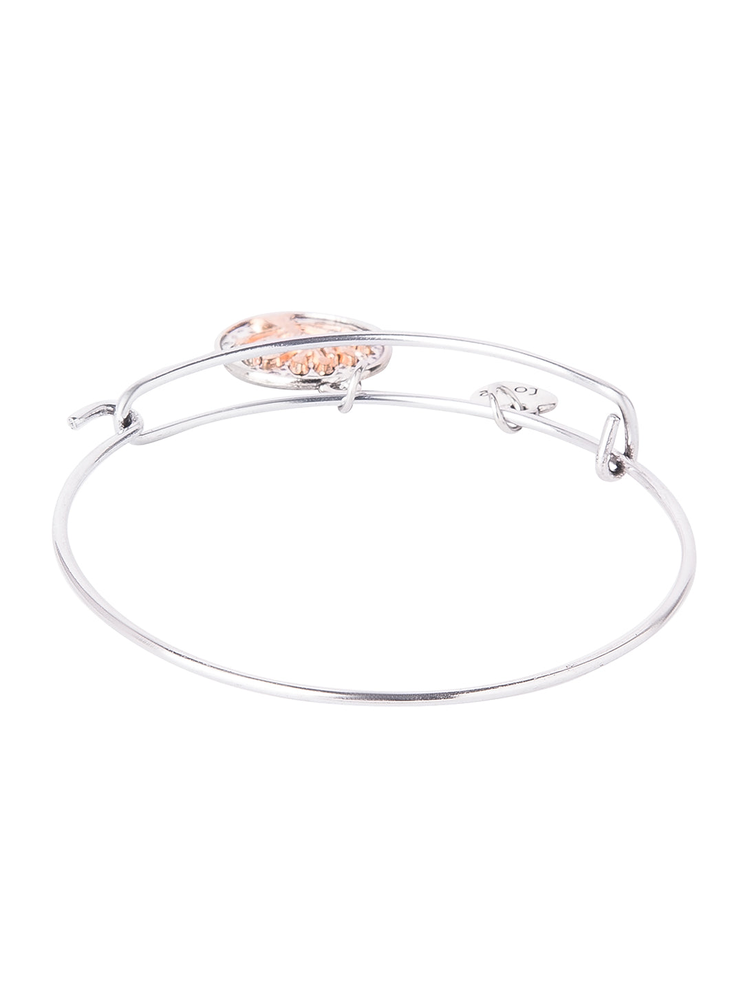 CZ Studded Silver Plated Designer Stylish and Latest Tree of Life & Couple Love Charm Bracelet for Girls & Women (MD_3250_S)