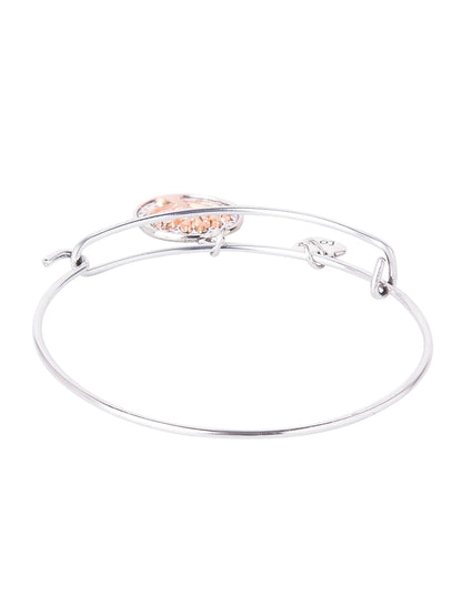 CZ Studded Silver Plated Designer Stylish and Latest Tree of Life & Couple Love Charm Bracelet for Girls & Women (MD_3250_S)