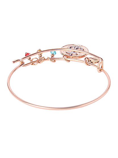 Gold Plated Latest Designer Contemporary Love and Affirmation Charms Bangle Bracelet for Girls & Women (MD_3253)