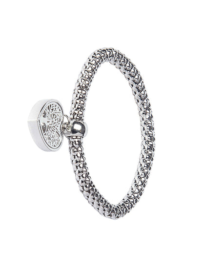 CZ Studded Silver Plated Designer Stylish and Latest Tree of Life & Heart Charm Bracelet for Girls & Women (MD_3255_S)