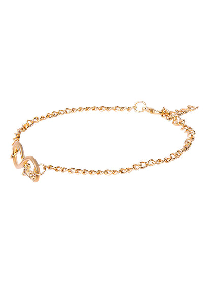 Gold Plated Stylish and Latest Designer Faith in Infinity Charm Bracelet for Girls & Women (MD_3256_G)