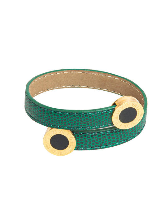Designer Stylish Latest  Leather Wraparound Layered Green Bracelet for Women MD_3261 (G)