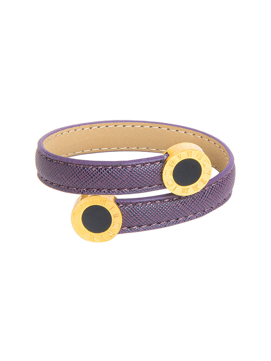 Designer Stylish Latest  Leather Wraparound Layered Purple Bracelet for Women MD_3261 (PR)