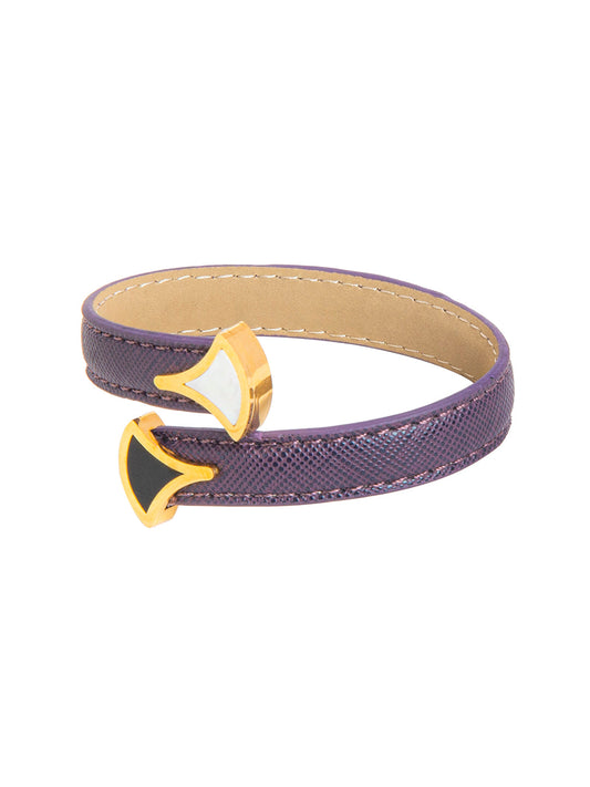 Designer Stylish Latest Leather  Wraparound Layered Purple Bracelet for Women MD_3265 (PR)