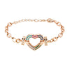 CZ Studded RoseGold Plated Designer Stylish and Latest Charm Heart Bracelet for Girls & Women (MD_3266_RG)