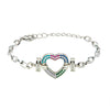 CZ Studded Silver Plated Designer Stylish and Latest Heart Charm Bracelet for Girls & Women (MD_3266_S)