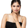 CZ Studded RoseGold Plated Designer Stylish and Latest Charm Flower Clover Bracelet for Girls & Women (MD_3269_RG)