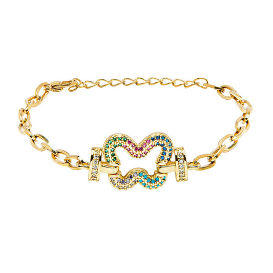 CZ Studded Gold Plated Designer Stylish and Latest Charm Butterfly Bracelet for Girls & Women (MD_3270_G)