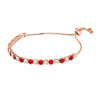 CZ Studded Rose Plated Designer Stylish and Latest Multicolour Adjustable Tennis Bracelet for Girls & Women (MD_3273_RG)