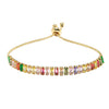 CZ Studded Gold Plated Designer Stylish and Latest Multicolor Tennis Stone Bracelet for Girls & Women (MD_3274_G)