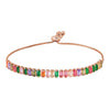 CZ Studded Rose Gold Plated Designer Stylish and Latest Multicolor Tennis Stone Bracelet for Girls & Women (MD_3274_RG)