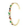 CZ Studded Gold Plated Designer Stylish and Latest Multicolor Tennis Stone Bracelet Kada for Girls & Women (MD_3275_G)