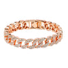 CZ and Crystal Studded Rose Gold Plated Designer Stylish Cuban-Figaro Link Chain Bracelet for Women (MD_3276_RG)
