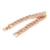 CZ and Crystal Studded Rose Gold Plated Designer Stylish Cuban-Figaro Link Chain Bracelet for Women (MD_3276_RG)