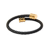 Two Tone Gold & Black Plated Designer Imported Flexible Rope Style Wraparound Kada Bangle Bracelet for (Unisex) MD_3278 (GB)
