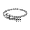Silver Plated Designer Imported Flexible Rope Style Wraparound Kada Bangle Bracelet for (Unisex) MD_3278 (S)