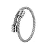 Silver Plated Designer Imported Flexible Rope Style Wraparound Kada Bangle Bracelet for (Unisex) MD_3278 (S)