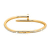 Gold Plated Valentine Special Hammer-Nail CZ Zircon Studded Lovers Bangle Bracelet for Women MD_3279_G