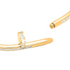 Gold Plated Valentine Special Hammer-Nail CZ Zircon Studded Lovers Bangle Bracelet for Women MD_3279_G
