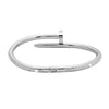 Silver Plated Valentine Special Hammer-Nail CZ Zircon Studded Lovers Bangle Bracelet for Women MD_3279_S