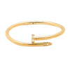 Gold Plated Valentine Special Hammer-Nail CZ Zircon Studded Lovers Bangle Bracelet for Women MD_3280_G
