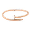 RoseGold Plated Valentine Special Hammer-Nail CZ Zircon Studded Lovers Bangle Bracelet for Women MD_3280_RG