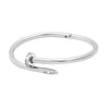 Silver Plated Valentine Special Hammer-Nail CZ Zircon Studded Lovers Bangle Bracelet for Women MD_3280_S