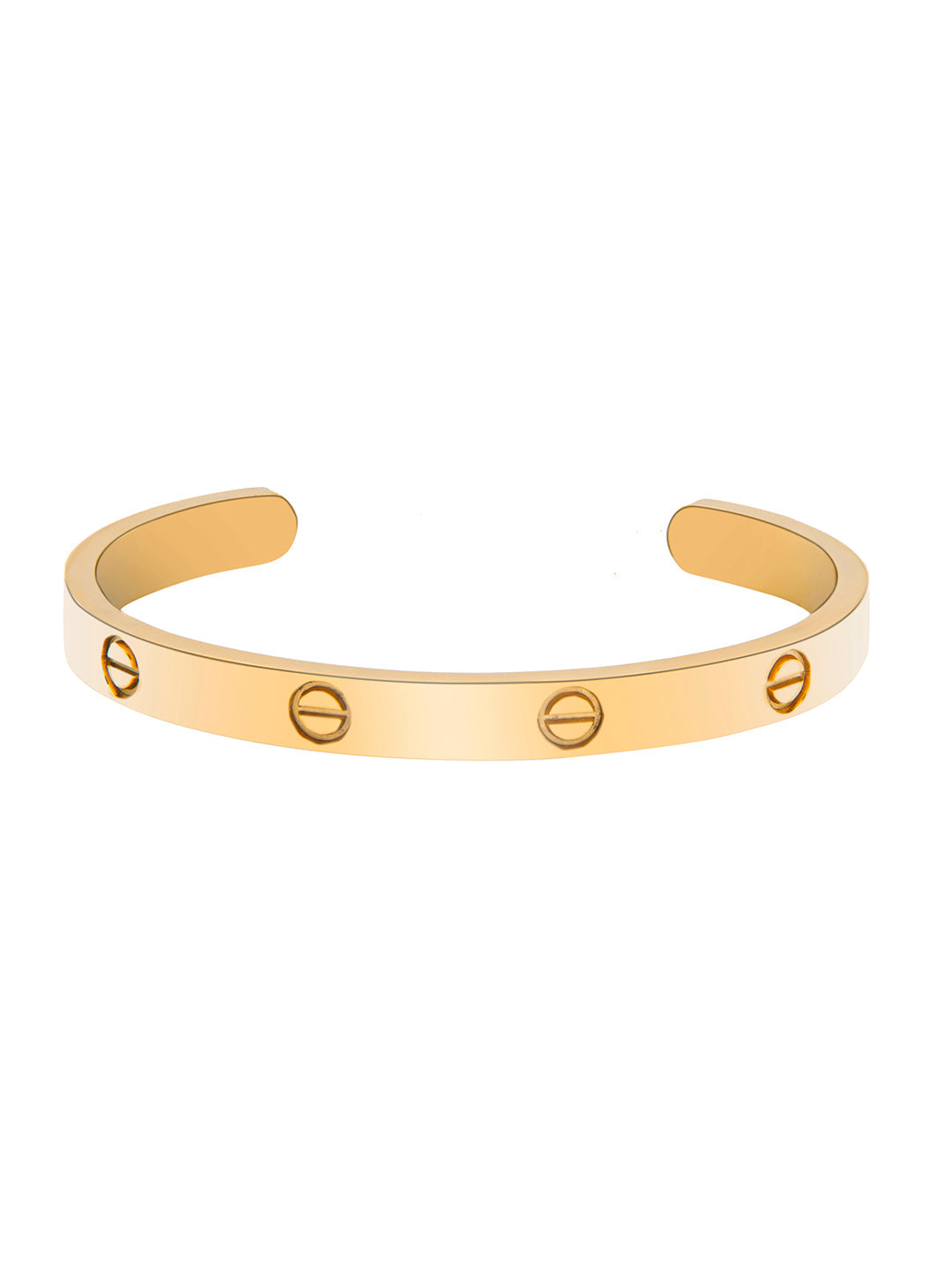 Gold Plated  (Unisex) Valentine Special Half-Round Lovers Bangle Bracelet for Women and Boys MD_3281_G