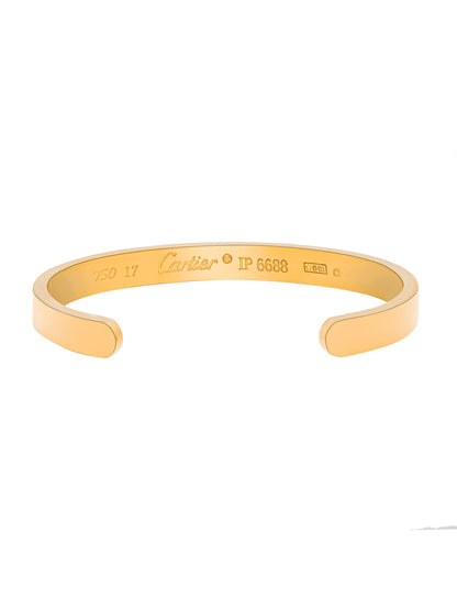 Gold Plated  (Unisex) Valentine Special Half-Round Lovers Bangle Bracelet for Women and Boys MD_3281_G