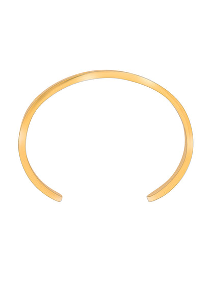 Gold Plated  (Unisex) Valentine Special Half-Round Lovers Bangle Bracelet for Women and Boys MD_3281_G