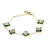 Gold Plated Long Chain Alhambra Clover Bracelet For Girls, Teens & Women MD_3285_G