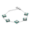 Silver Plated Long Chain Alhambra Clover Bracelet For Girls, Teens & Women MD_3285_S