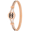 MOONDUST Rose Gold Plated CZ and Crystal Studded Western Style Freesize Bracelet Bangle for Women (MD_3287_RG)