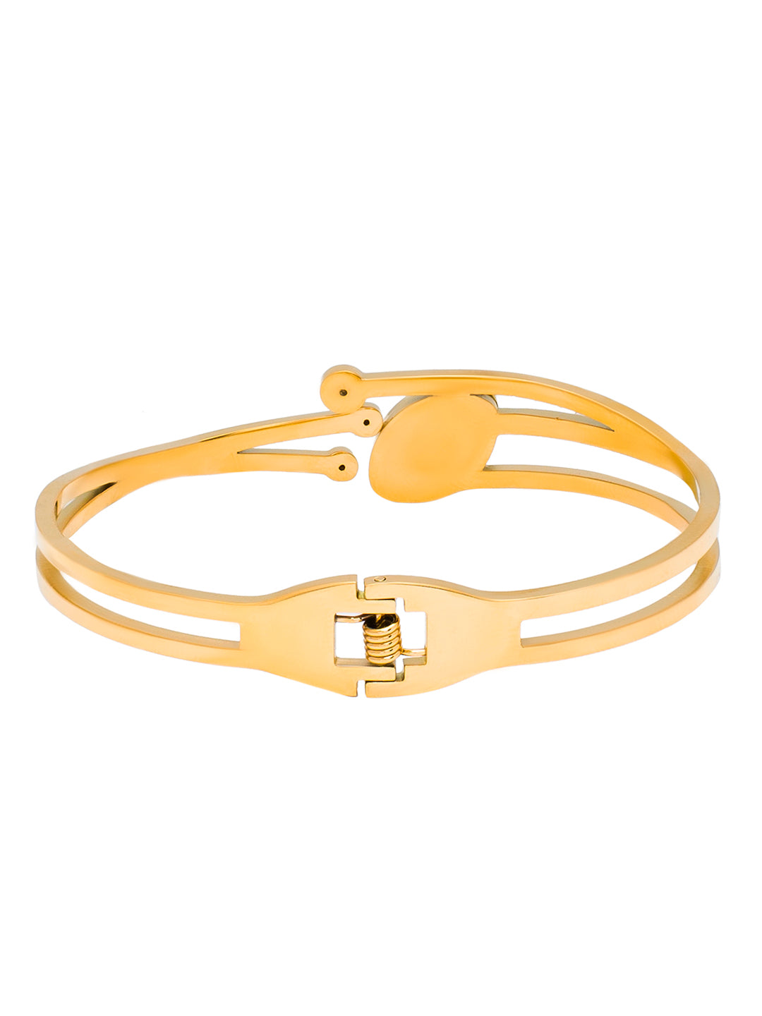 MOONDUST Gold Plated CZ and Crystal Studded Western Style Freesize Bracelet Bangle for Women (MD_3297_G) | Shining Jewel