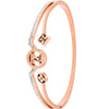 MOONDUST Rose Gold Plated CZ and Crystal Studded Western Style Freesize Bracelet Bangle for Women (MD_3291_RG)