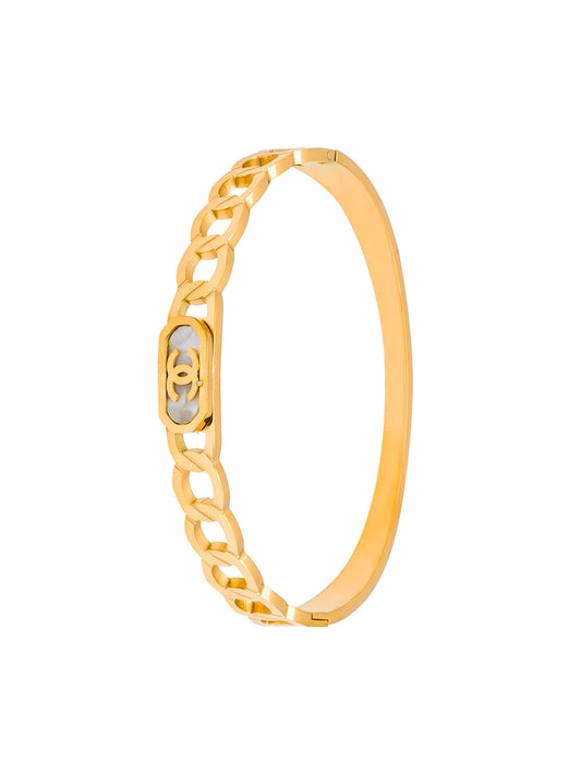 MOONDUST Gold Plated CZ and Crystal Studded Western Style Freesize Bracelet Bangle for Women (MD_3292_G)