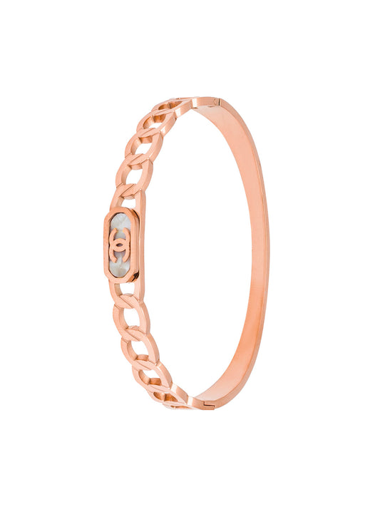 MOONDUST Rose Gold Plated CZ and Crystal Studded Western Style Freesize Bracelet Bangle for Women (MD_3292_RG)