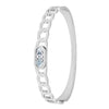MOONDUST Silver Rhodium Plated CZ and Crystal Studded Western Style Freesize Bracelet Bangle for Women (MD_3292_S)