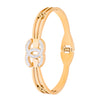 MOONDUST Gold Plated CZ and Crystal Studded Western Style Freesize Bracelet Bangle for Women (MD_3293_G)