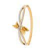 MOONDUST Gold Plated CZ and Crystal Studded Western Butterfly Style Freesize Bracelet Bangle for Women (MD_3294_G)