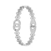 MOONDUST Silver Rhodium Plated CZ and Crystal Studded Western Style Freesize Bracelet Bangle for Women (MD_3295_S)