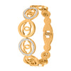 MOONDUST Gold Plated CZ and Crystal Studded Western Style Freesize Bracelet Bangle for Women (MD_3298_G)