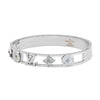 MOONDUST Silver Rhodium Plated CZ and Crystal Studded Western Style Freesize Bracelet Bangle for Women (MD_3301_S)
