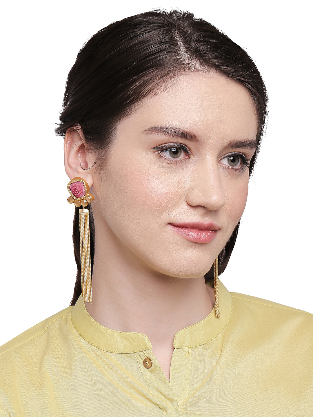 Semi Precious look Gemstone Fancy Latest & Designer Tassel Earrings for Women (MD_57)