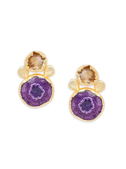 Semi Precious look Gemstone Fancy Latest & Designer Stud Earrings for Women (MD_59)