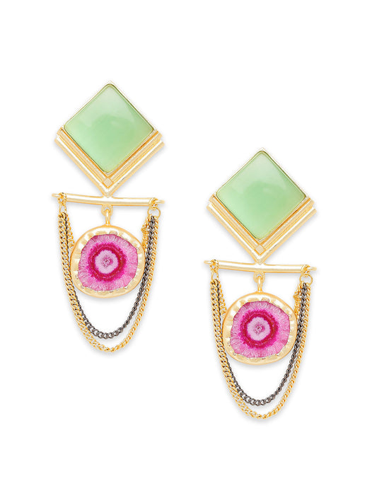 Semi Precious look Gemstone Fancy Latest & Designer Tassel Earrings for Women (MD_60)