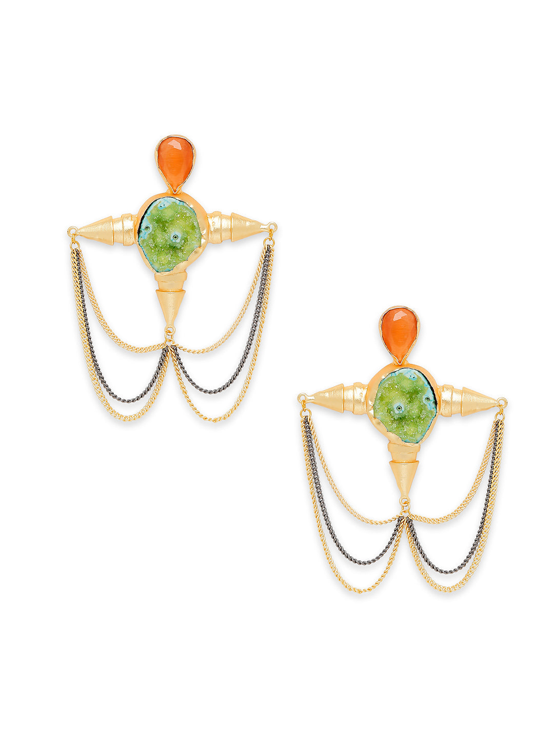 Semi Precious look Gemstone Fancy Latest & Designer Tassel Earrings for Women (MD_62)